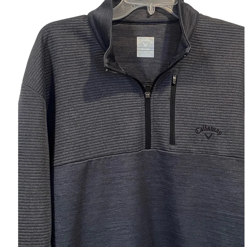 Callaway Mens Opti-Dri 1/4 Zip Pullover XL Gray Fleece‎ Lined Golf Jacket